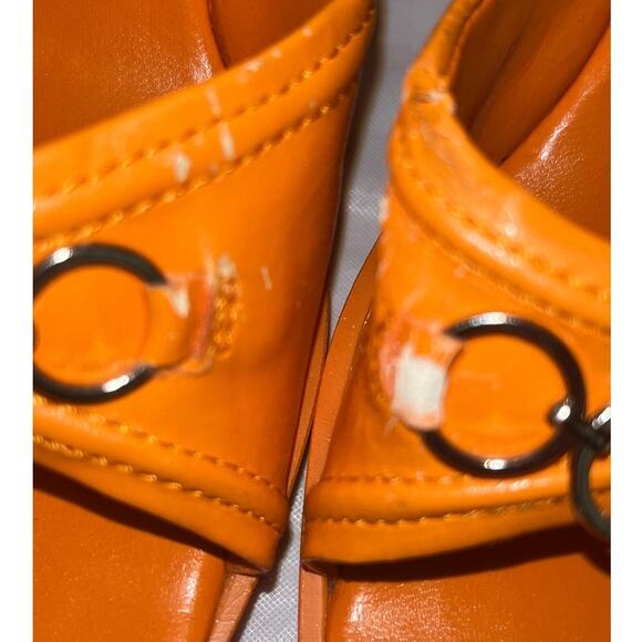 Splash Women's Orange Heel Casual Slide Sandals Open Toe Slip On Size 5.5 - Picture 9 of 11